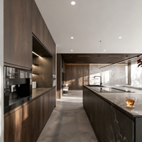 KOJOON Villa Apartment Amerikanische Küchenschränke Modernes Design Stauraum, Anpassbare Luxuriöse Langlebige Amerikanische Küchenschrank-Sets