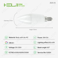 Foco LED SMD E14 de Fácil Instalación, 8W 85Lm/W 6500K/4000K/3000K, Control Remoto Inteligente, Iluminación Residencial