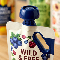 Pochette souple personnalisée écologique pour jus biologique avec bec verseur - 250 ml, emballage souple haute barrière pour purée liquide et smoothies, vente en gros