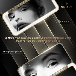 Miroir compact double face avec grossissement 1X et 2X, design pliable, s'adapte à n'importe quel sac à main pour les retouches en déplacement. - Product Image 5