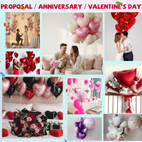 YACHEN 12 ballons en aluminium en forme de cœur rouge et rose de 18 pouces pour la Saint-Valentin, anniversaire, mariage, décorations de fête