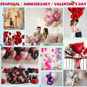 بالونات على شكل قلب من رقائق الألومنيوم باللون الأحمر والوردي مقاس 18 بوصة من ياتشن، 12 قطعة لتزيين حفلات عيد الحب والذكرى السنوية والزفاف - Product Image 4