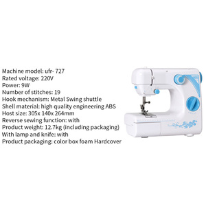 Máquina de Coser Multifuncional Mini para el Hogar, Modelo de Escritorio, 19 Puntadas - Product Image 5
