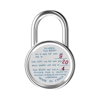 Cadenas à combinaison à cadran rond en alliage de zinc argenté de qualité supérieure, sans clé, vente en gros