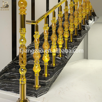 Rampe d'escalier décorative en cristal acrylique de luxe pour villa, poteaux de rampe d'escalier intérieurs.