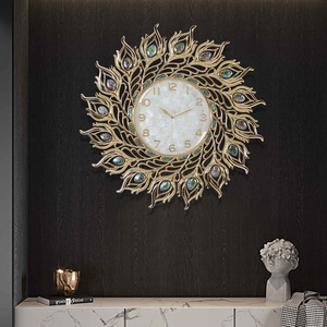 European Style Seashell Wall Clock Round Battery Powered Living Room Decor Elegant Quiet Design - Product Image 4