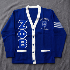 Cardigan d'hiver brodé pour homme Zeta Phi Beta Soror 2025 |   Pull personnalisé respirant avec lettres brodées pour la sororité Delta - Product Image 2