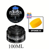 Crème Restauratrice Plastique et Caoutchouc Moto, Cire Noire Nano, Polish de Rénovation pour Garnitures, Composé d'Entretien pour Surfaces de Voiture et Moto
