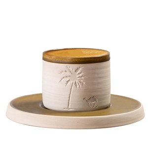 Oriente Médio Handmade Logotipo Personalizado Rústico Bonito Clay Espresso <span class=keywords><strong>Cups</strong></span> Árabe Cerâmica Cup Canecas Sem Alça - Product Image 6