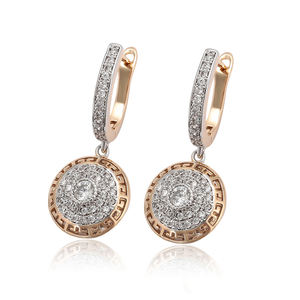 Xuping-pendientes redondos de circón multicolor para mujer, aretes, 99371 - Product Image 1