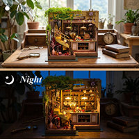 Rompecabezas 3D de Madera Estilo Vintage Hecho a Mano, Modelo de Habitación, Kit de Casa de Muñecas en Miniatura Ecológico para Adultos, Tienda de Artículos Antiguos Personalizados