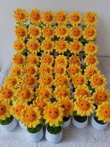 Regali di Natale Fai da Te: Girasoli Eterni, Decorazioni Floreali Artificiali all'Uncinetto, Animali all'Uncinetto, <span class=keywords><strong>Fiori</strong></span> in Vaso - Product Image 4