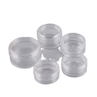 Vente en gros de pots en plastique PS ronds de 5g, 10g, 20g pour échantillons de crème cosmétique, poudre de paillettes pour le nail art