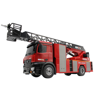 1/14 <span class=keywords><strong>Huina</strong></span> <span class=keywords><strong>1561</strong></span> Control remoto rociador camión de bomberos 22CH 2,4 GHz RC juguete de ingeniería con escalera y Luz - Product Image 2
