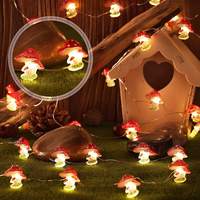 Guirlande lumineuse LED à piles en fil de cuivre, motif abeille, champignon, fleur, étanche pour extérieur, décoration de jardin, patio, fêtes