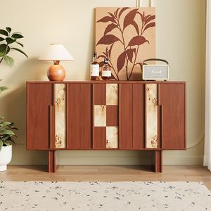 Aparador de madera maciza de estilo vintage, mueble de pared para sala de estar, madera de caucho tailandesa y pino de Nueva Zelanda, 5 compartimentos - Product Image 2