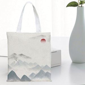 Sac de courses personnalisé en toile de coton bio imprimé, sac vierge naturel en lin et coton recyclé - Product Image 5