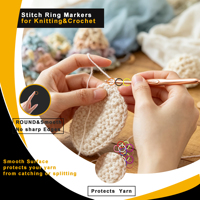 Marqueurs de mailles métalliques fermés de 17 mm, anneaux de suivi de progrès verrouillables pour le tricot et le crochet épais, qualité professionnelle