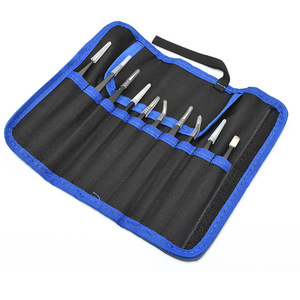 Wholesale custom canvas <b>bags</b>, tweezers <b>tool</b> <b>bags</b> (9 or 10 pieces), storage <b>bags</b> with color personal label printing. - Product Image 5
