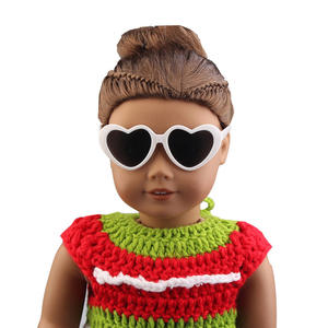 Lunettes de soleil en forme de cœur rond mignonnes en gros pour accessoires de poupée de 18 pouces Lunettes de poupée Mini lunettes de soleil en forme de cœur - Product Image 3