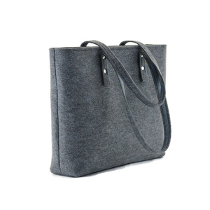 Bolso de mano de fieltro con estampado de paisaje reutilizable duradero Tipo de cierre abierto ecológico para compras de regalos - Product Image 2