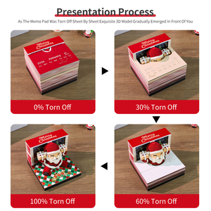 Tập giấy ghi chú Giáng sinh 3D hình Ông già Noel, chủ đề Giáng sinh, kèm lịch và hiệu ứng ánh sáng - Product Image 4