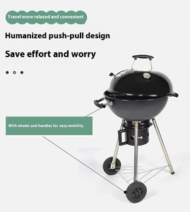 18.5 pollici all'aperto campeggio americano barbecue griglia profondo disegnato Apple cortile stile con termometro per brasato cibi arrostiti - Product Image 5