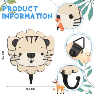 Safari Animal Crochets Muraux Décoratifs En Bois <span class=keywords><strong>Jungle</strong></span> Animal Pépinière Crochets Bois Girafe Lion Cintre pour Pépinière - Product Image 5