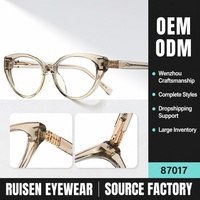 Montures de lunettes optiques œil-de-chat tendance pour femmes, monture complète en TR+acétate, charnière à ressort, anti-lumière bleue pour ordinateur, vente en gros