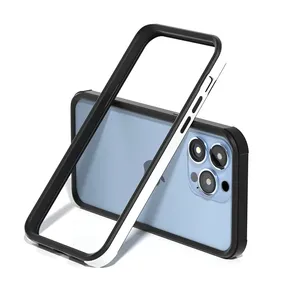 适用于iPhone 13 Pro Max硅胶框架保险杠外壳豪华软TPU防爆震侧边缘保护保险杠盖适用于iPhone 12 Pro