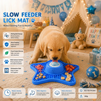 Comedero de Silicona de Grado Alimenticio 2 en 1, Diseño de Estrella de Cinco Puntas, Antideslizante y Anti-Asfixia para Perros y Gatos