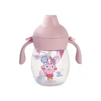 बेबी सिप्पी कप के साथ भारित पुआल संक्रमण बोतल 1 साल पुराने फैल प्रूफ Toddlers के कप के लिए संभाल के साथ उपयुक्त शिशु के लिए