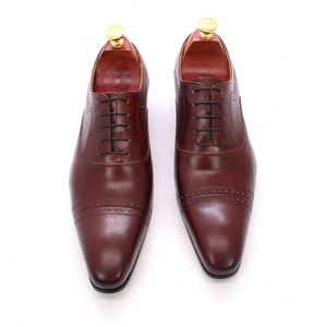 Chaussures habillées pour hommes, style britannique tendance, version coréenne, en cuir véritable respirant, pour mariage et tenue de bureau, automne-été - Product Image 5