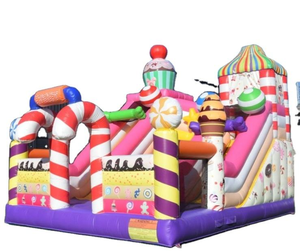 Castillo Inflable Navideño con Tobogán y Zona de Saltos, Diseño de Casa de Santa Claus, para Fiestas Navideñas - Product Image 2