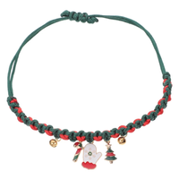 Collier de Noël fait main pour chats et petits chiens, motif tricoté, avec clochette détachable pour Noël