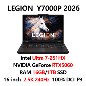 โน้ตบุ๊กเกมมิ่ง Legion Y7000P รุ่นใหม่ ปี 2026 ใช้หน่วยประมวลผล Core Ultra7-251HX แรม 16GB ความจุ 1TB การ์ดจอ RTX5060 หน้าจอ 16 นิ้ว ความละเอียด 2.5K 240Hz รองรับสี 100% DCI-P3 สำหรับอีสปอร์ต รุ่นปี 2025 - Product Image 2