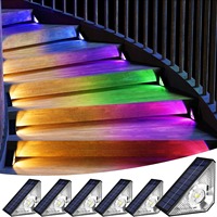 Lampes LED solaires à piles AAA pour marches et escaliers, éclairage constant chaud multicolore et multimodes, indice de protection IP65