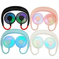 Ventilateur portable USB sans pales Eurotech 2026, nouveau design, silencieux, grand flux d'air, pliable, à suspendre au cou, avec lumières colorées, idéal pour le sport et les loisirs.