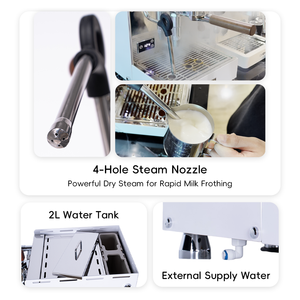 Máquina <span class=keywords><strong>de</strong></span> Café Espresso Semiautomática Comercial <span class=keywords><strong>de</strong></span> Acero Inoxidable con Calderas Dobles, Cabezal E61 y Vaporizador <span class=keywords><strong>de</strong></span> Leche - Product Image 5