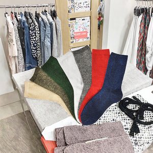 All'ingrosso della fabbrica calza in Lurex metallizzato su misura alla moda lucida al ginocchio giapponese coreano Glitter calzini per ragazze cartone animato - Product Image 3