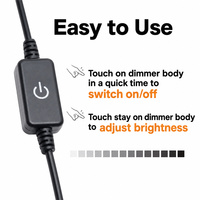 Prise USB DC avec bouton et variateur tactile 0~100% en ABS, garantie 2 ans, pour bande lumineuse LED COB SMD DC5V/12V/24V et veilleuse