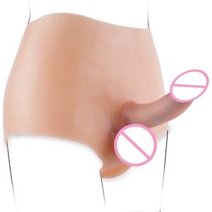 Hochelastischer Tragbarer Realistischer Dildo Langer <span class=keywords><strong>Penis</strong></span> Lederhose für Gleichgeschlechtliche Lesbische Masturbation Erotikspielzeug für Erwachsene - Product Image 1