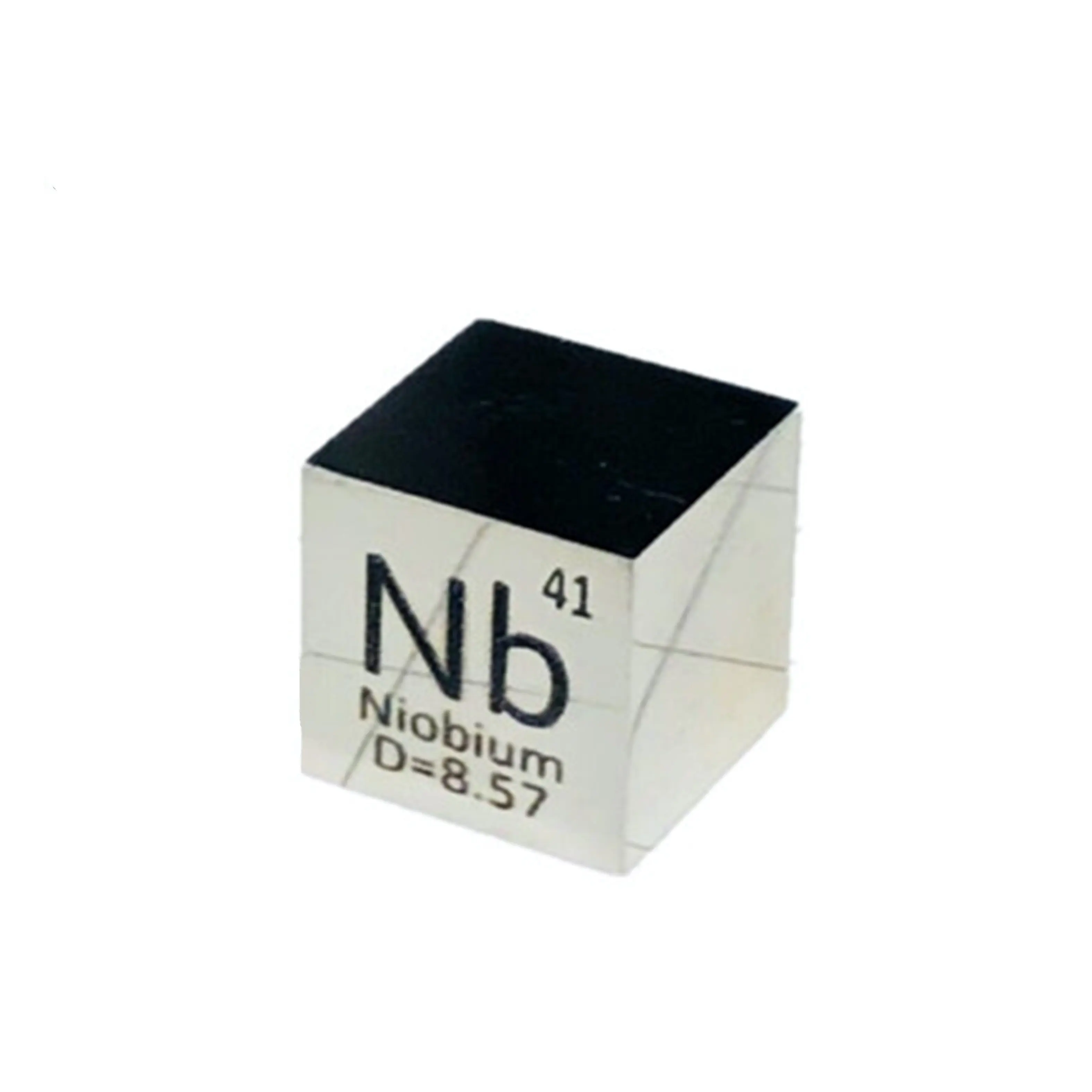 Cubo Nb niobio lucidato a specchio formato tavola periodica da 1 pollice elevata purezza 99.9%