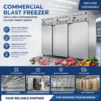 Congélateur à choc commercial haute performance 1800L en acier inoxydable à trois portes pour aliments surgelés