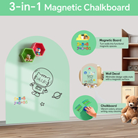 Autocollant mural de tableau magnétique vert clair brillant auto-adhésif pour chambres d'enfants, écriture, tableau noir