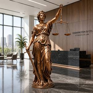 Scultura di Lusso in Bronzo della Dea della Giustizia, Opera d'Arte in Metallo con Bilancia e Spada per Ufficio Legale, Tribunale e Casa - Product Image 5