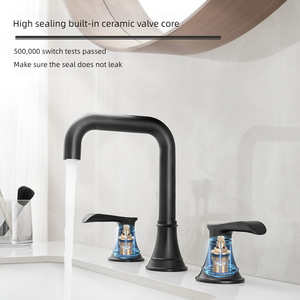 Robinets de <span class=keywords><strong>lavabo</strong></span> à <span class=keywords><strong>3</strong></span> voies haut de gamme UPC US Standard pour <span class=keywords><strong>robinet</strong></span> de <span class=keywords><strong>lavabo</strong></span> à trois <span class=keywords><strong>trous</strong></span> usine <span class=keywords><strong>3</strong></span> <span class=keywords><strong>trous</strong></span> 4-8 pouces <span class=keywords><strong>robinet</strong></span> de salle de bain en cuivre - Product Image 2
