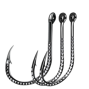 ตะขอเบ็ดตกปลา FH433 ลายเกล็ดมังกร ตะขอ Iseni สแตนเลส ตะขอช่วยตกปลาแบบรูเดียว สำหรับตกปลาเหยื่อปลอมและตกปลาทะเล ปลาคาร์พ - Product Image 1