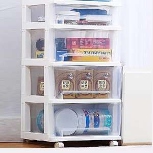 Armoire de rangement d'angle transparente pour salon et chambre <span class=keywords><strong>à</strong></span> coucher, gain de place, <span class=keywords><strong>tour</strong></span> de rangement en plastique <span class=keywords><strong>à</strong></span> <span class=keywords><strong>3</strong></span> <span class=keywords><strong>tiroirs</strong></span> avec <span class=keywords><strong>roulettes</strong></span> - Product Image 3