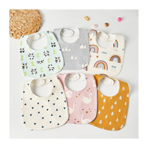 Bebekler için Unisex 100% pamuk önlük Set su geçirmez ve yıkanabilir karikatür nakış tasarım besleme için - Product Image 1